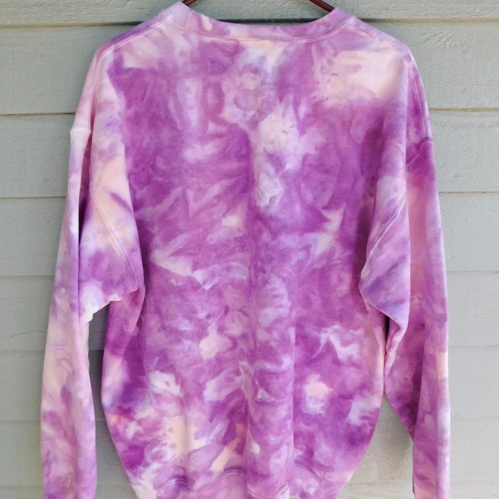 Handmade Ice Purple Tie Dye Sweatshirt - L - New - Picture 3 of 3